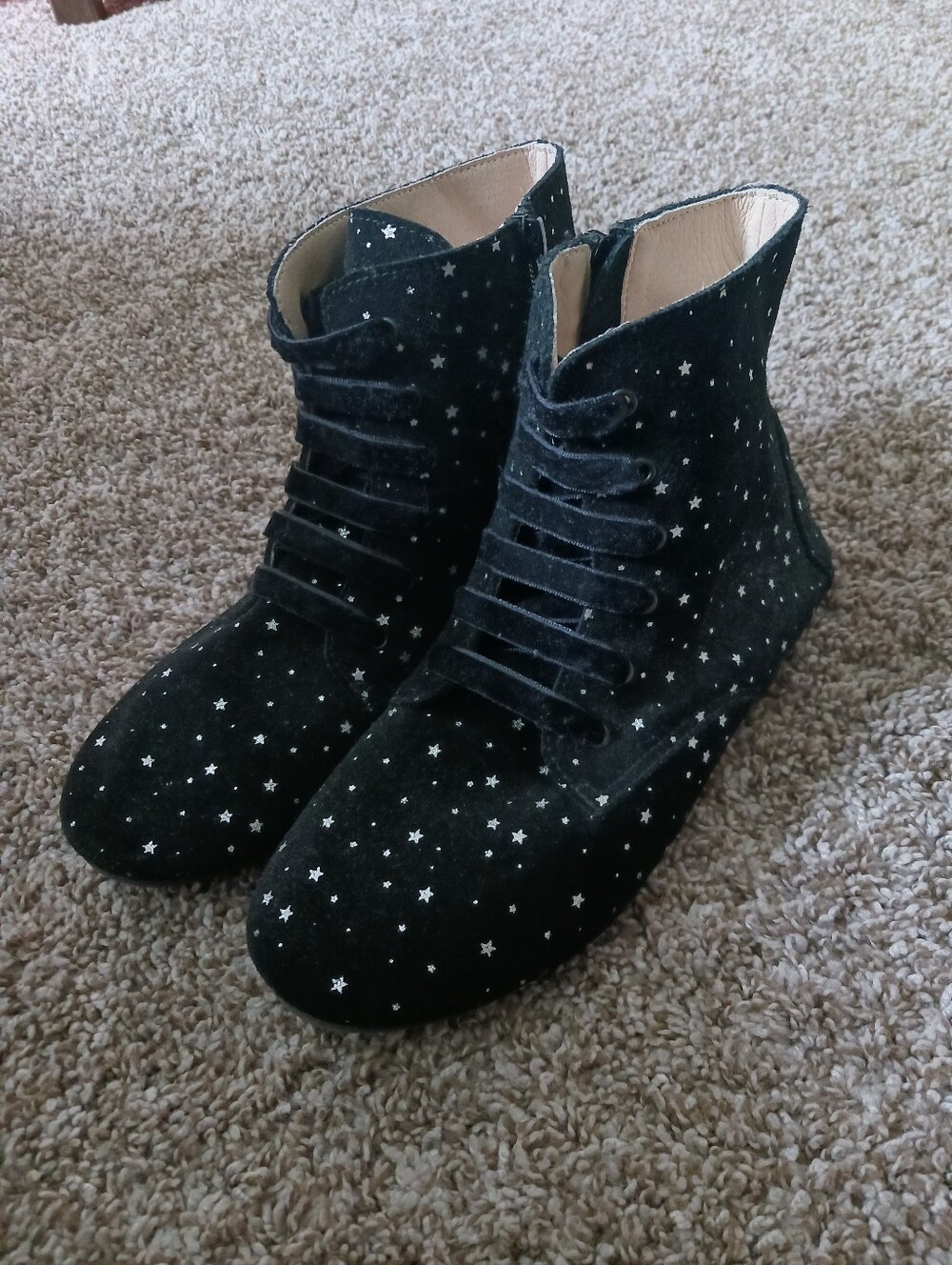 Spellbound Soles Black Suede Starseed Nyx Boots  39